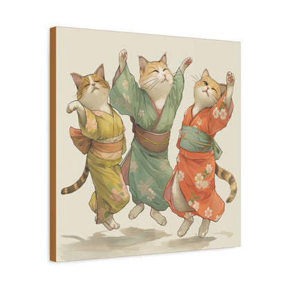 Cheery Cats Prancing - Wall Art Canvas - Home Décor