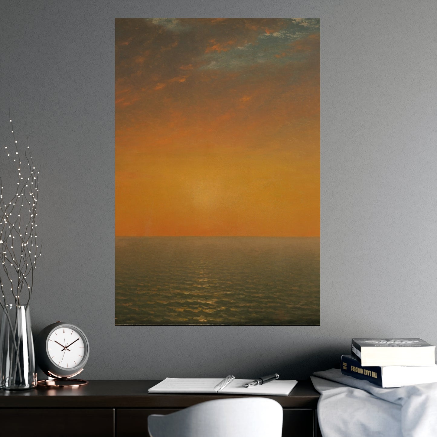 John Frederick Kensett : Sunset on the Sea (1872) - Museum Collection - Fine Art Print