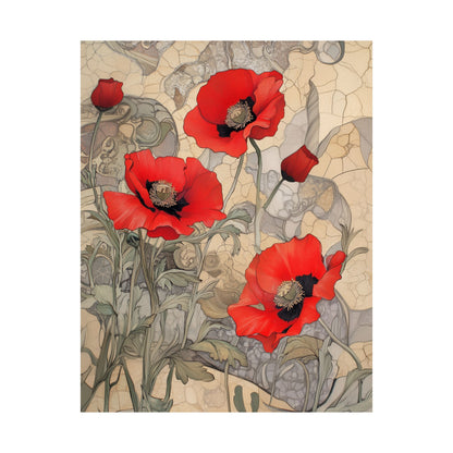 Pretty Poppy Fine Art Print - Floral Matte Vertical Poster – Artwork for Home Décor