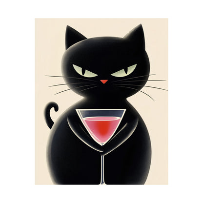 Yes, I'm Judging You - Cat Café Series - Black Cat Poster - Stylish Wall Art for Cat Lovers