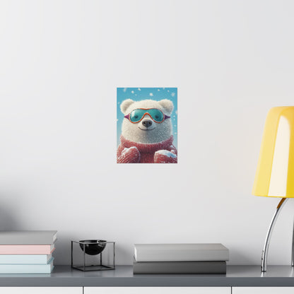 Chill Polar Bear Winter Poster - Cozy & Joyful -  Wall Art & Home Décor