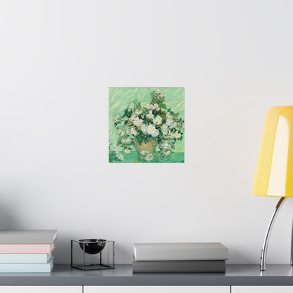 White Roses Painting - Fine Art Prints - Vintage Painting Prints - Elegant Floral - Matte Vertical Poster - White Roses Art Print
