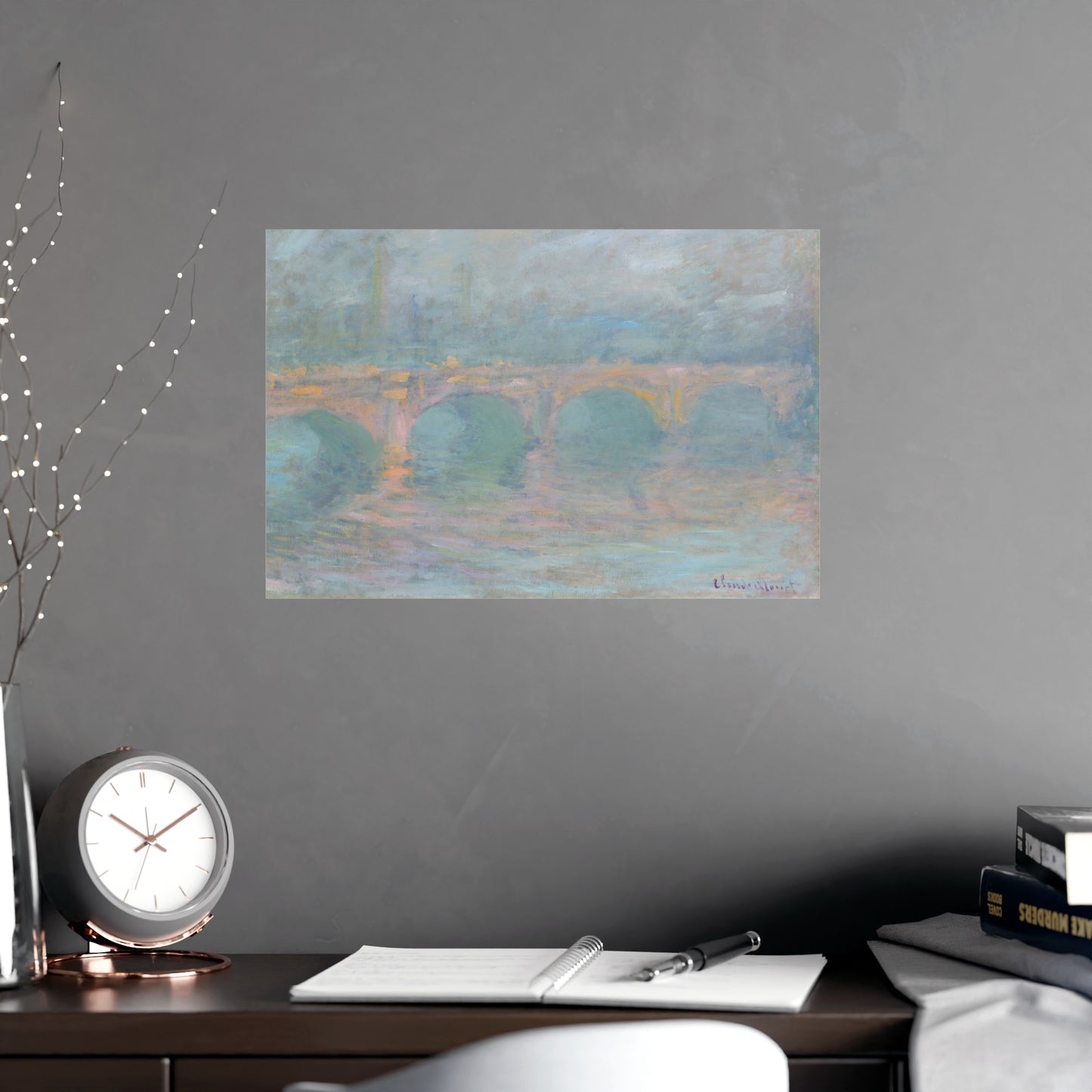 Waterloo Bridge London at Sunset - Monet Fine Art Poster