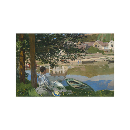 On the Bank of the Seine at Bennecourt - Monet Fine Art Poster