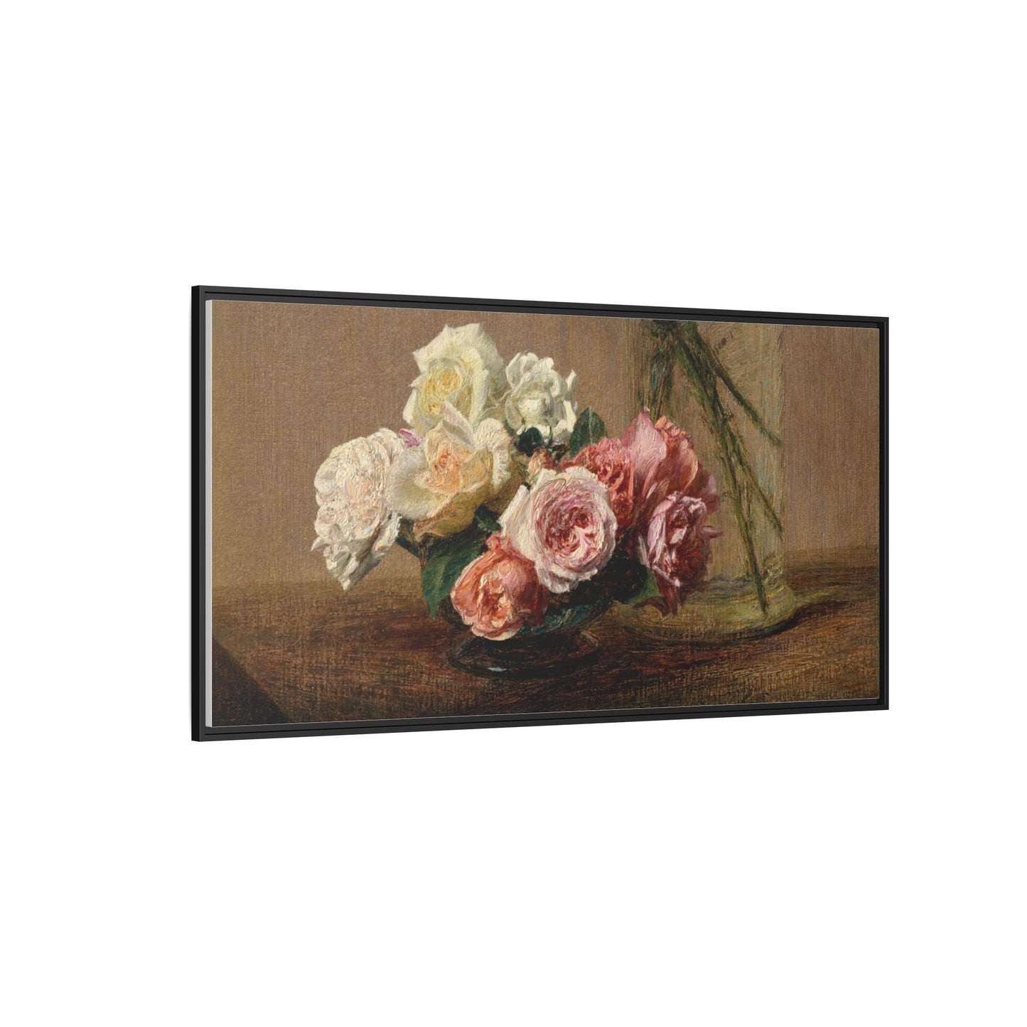 Henri Fantin-Latour : Roses and Lilies (1888) - Giclee Fine Art Print - Museum Collection Framed Canvas Print