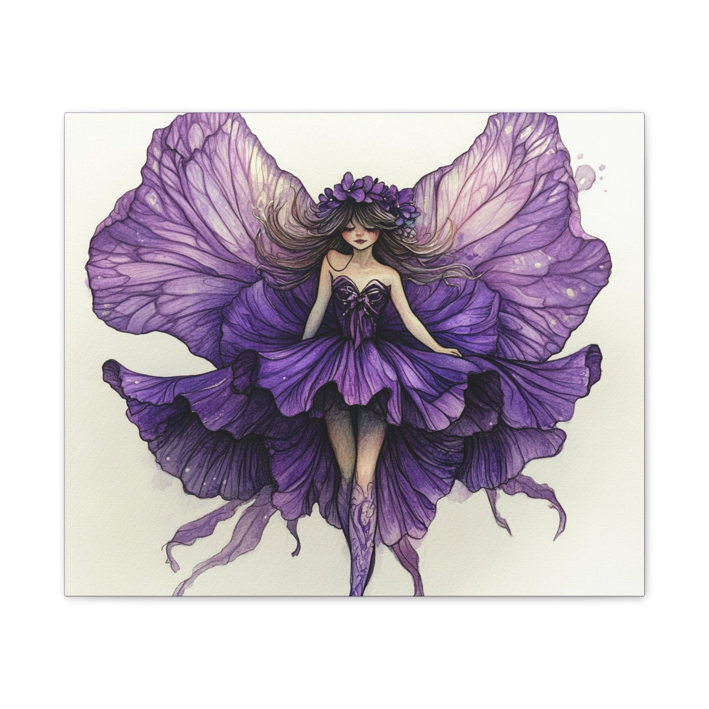 A Violet Affair - Fairies & Flowers Collection - Wall Art - on Canvas
