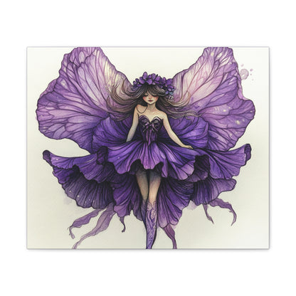 A Violet Affair - Fairies & Flowers Collection - Wall Art - on Canvas