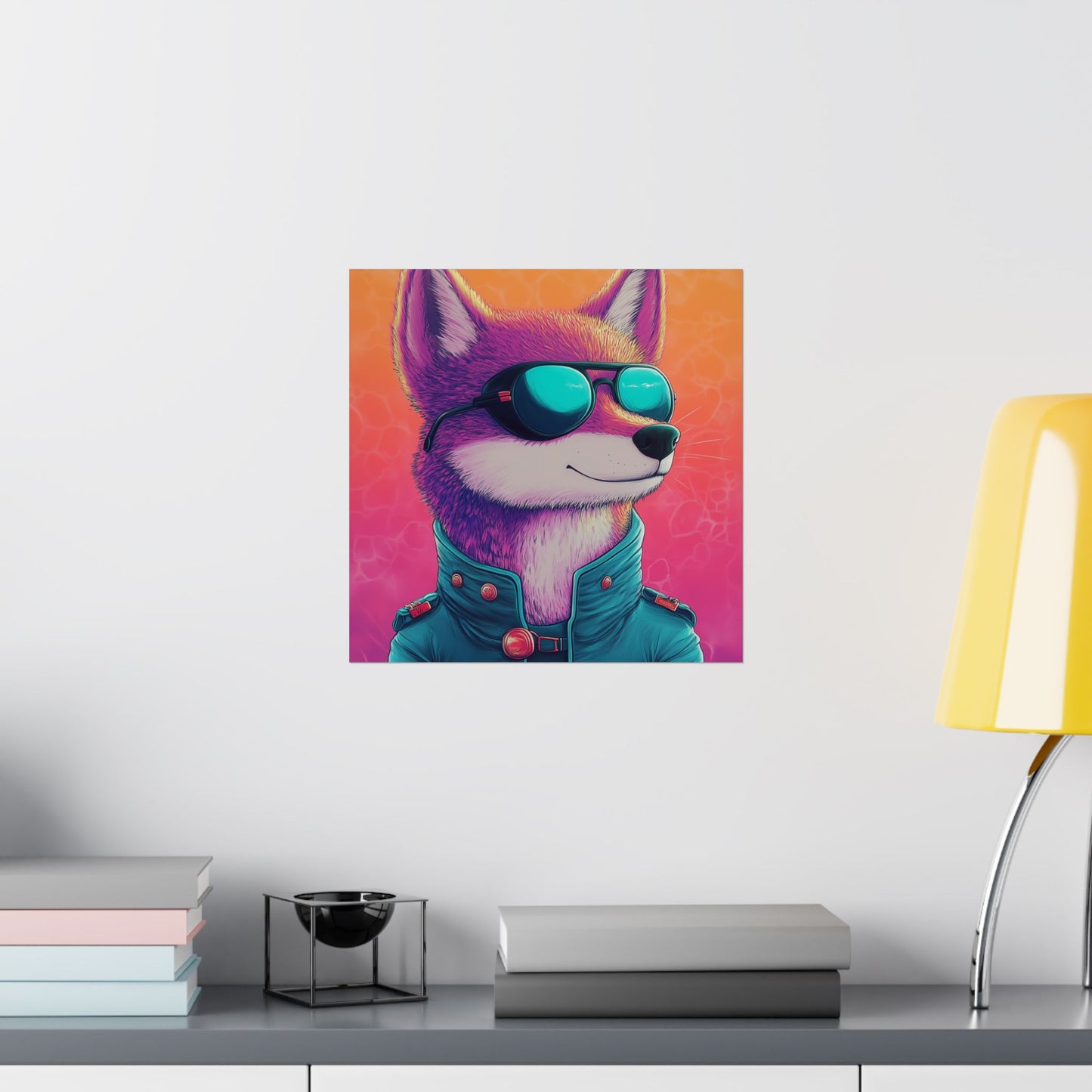 Fetching Fox - Whimsical Animals Art Poster Series - Trendy Wall Art - Vibrant Art Prints - Funny Animal Portrait Style Posters