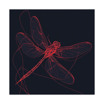 Red Dragonfly Fine Art Print -  Matte Poster – Modern Wall Art for Nature Lovers - Minimalist