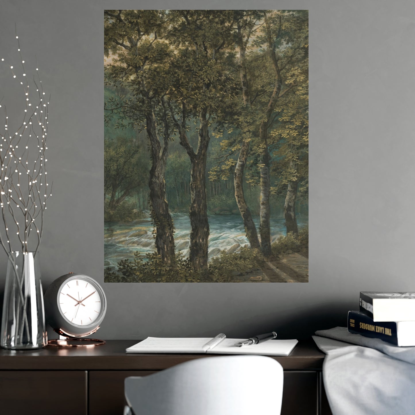 Sunlight Through Trees River Sihl - Forest Landscape Fine Art Poster