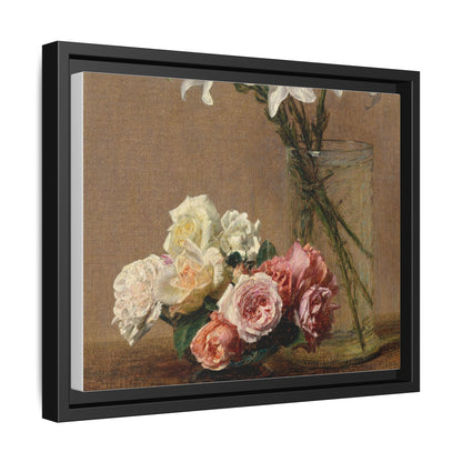 Henri Fantin-Latour : Roses and Lilies (1888) - Giclee Fine Art Print - Museum Collection Framed Canvas Print
