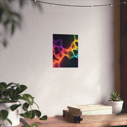 Vibrant Spectrum Abstract Poster - Colorful Wavelengths Energetic Art Print - Black Light Art - Spectrum of Light Wall Art