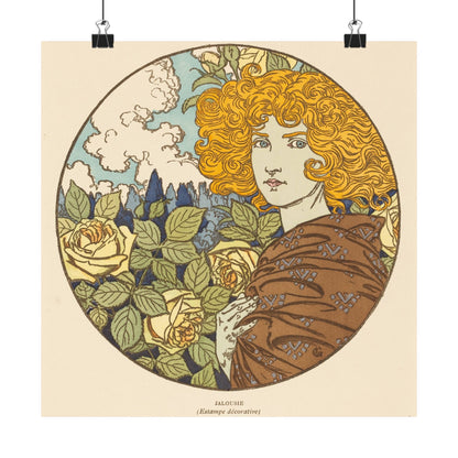 Jealousy - Classic Art - Fine Art Print - Vintage Floral Art Print - Matte Vertical Poster - Art Noveau Posters