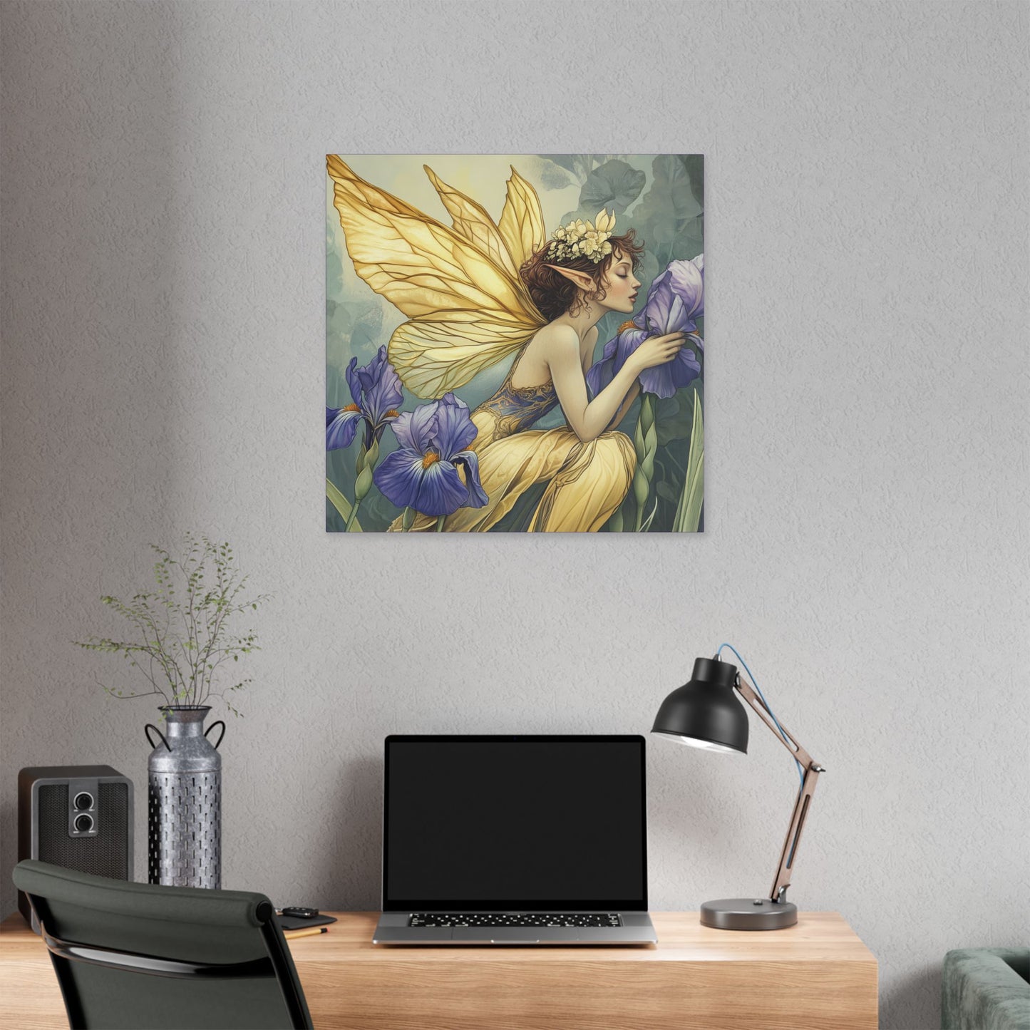 Iris You Were Here - Flowers & Fairies Collection - Fine Art Print on Canvas