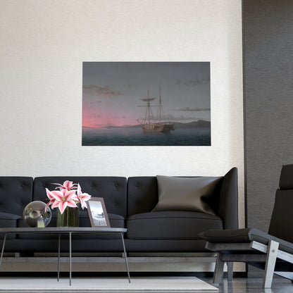 Lumber Schooners at Evening Penobscot Bay - Maritime Fine Art Poster