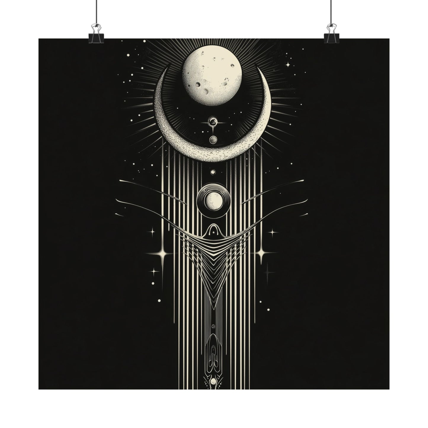 Guided by the Moon - Fine Art Print - Cosmic Poster - Celestial Wall Art - Astronomy Lovers - Space - Ethereal