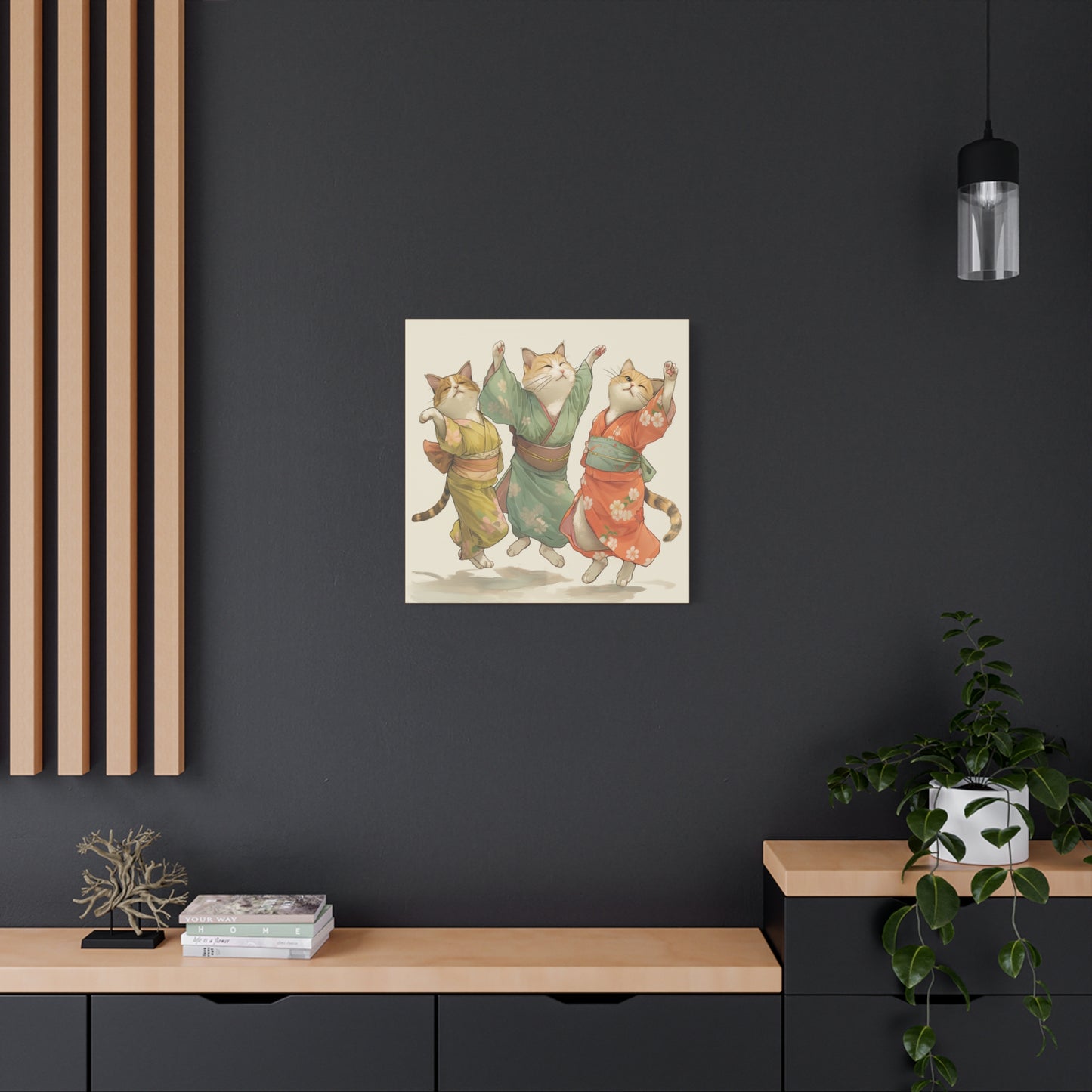Cheery Cats Prancing - Wall Art Canvas - Home Décor