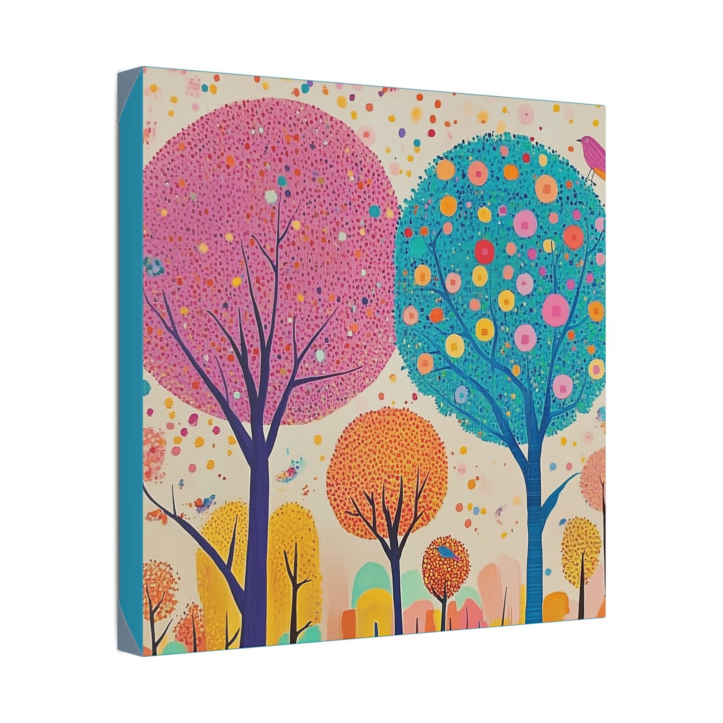 Happy Polka Dot Trees - Delight in Nature Series - Fine Art Print on Canvas