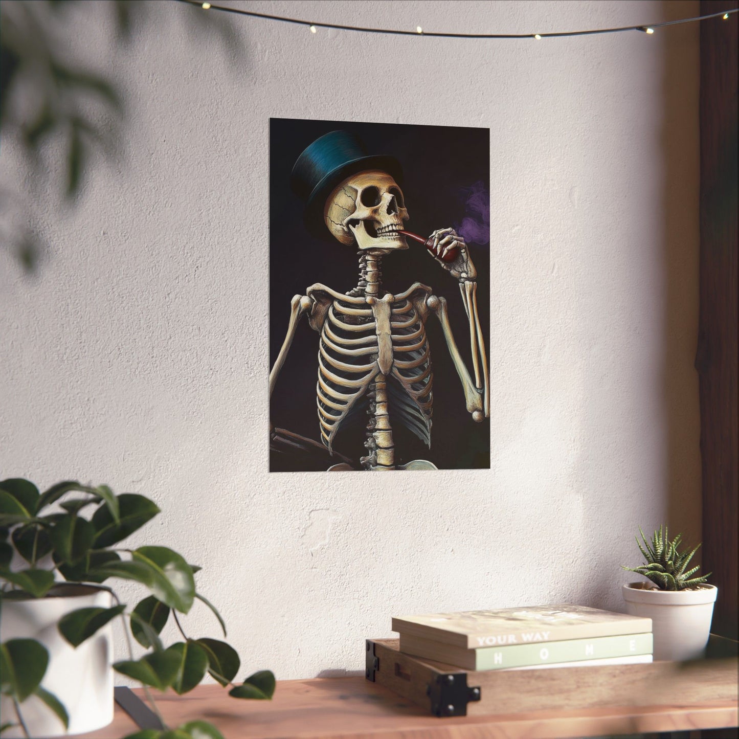 Dapper Skeleton Portrait Poster - Gothic Posters - Vertical Poster - Perfect for Halloween Party Décor
