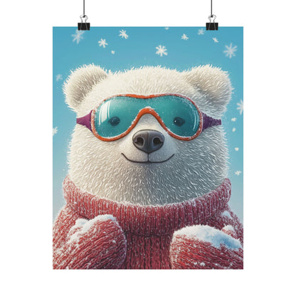 Chill Polar Bear Winter Poster - Cozy & Joyful -  Wall Art & Home Décor