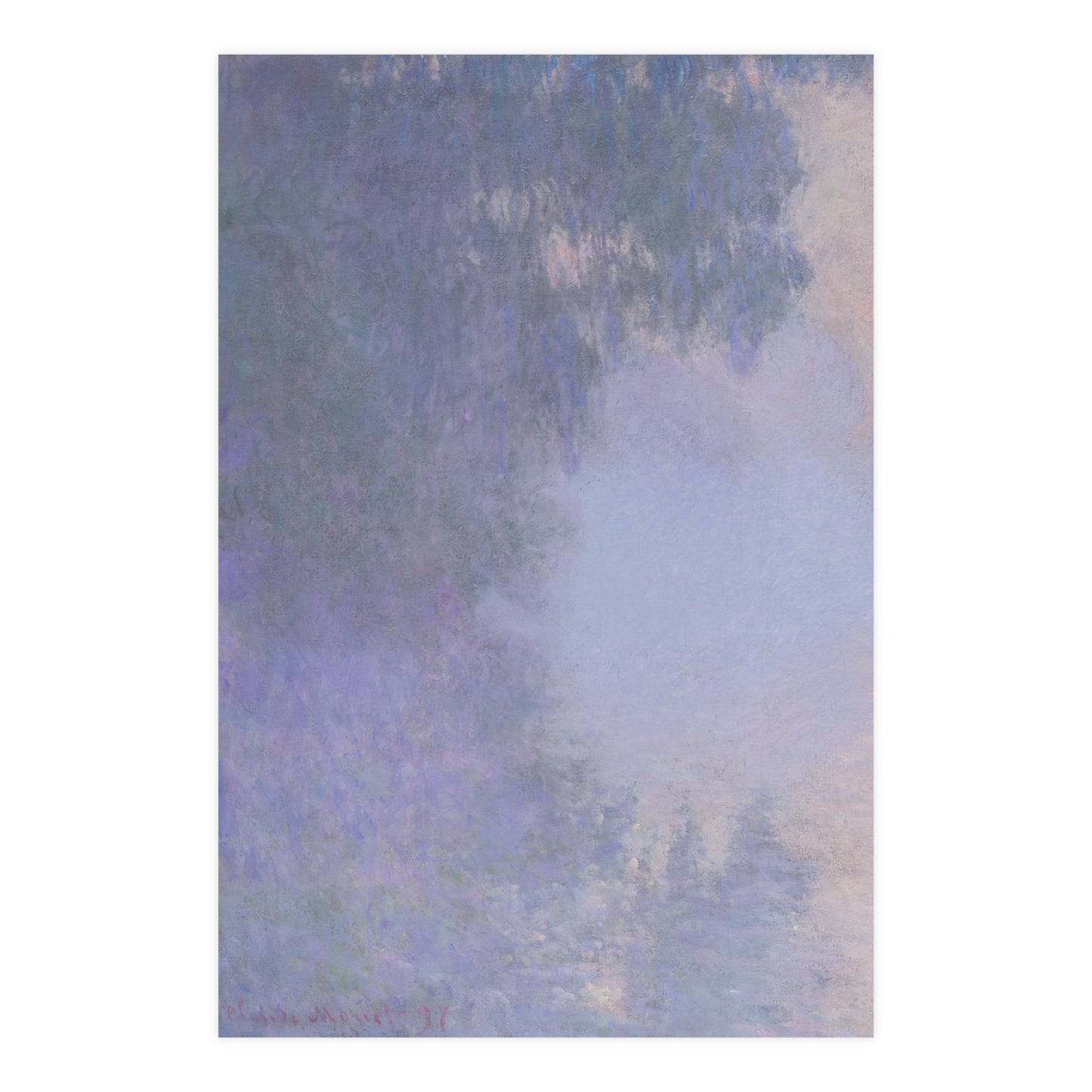Branch of the Seine near Giverny in Mist - Monet Fine Art Poster