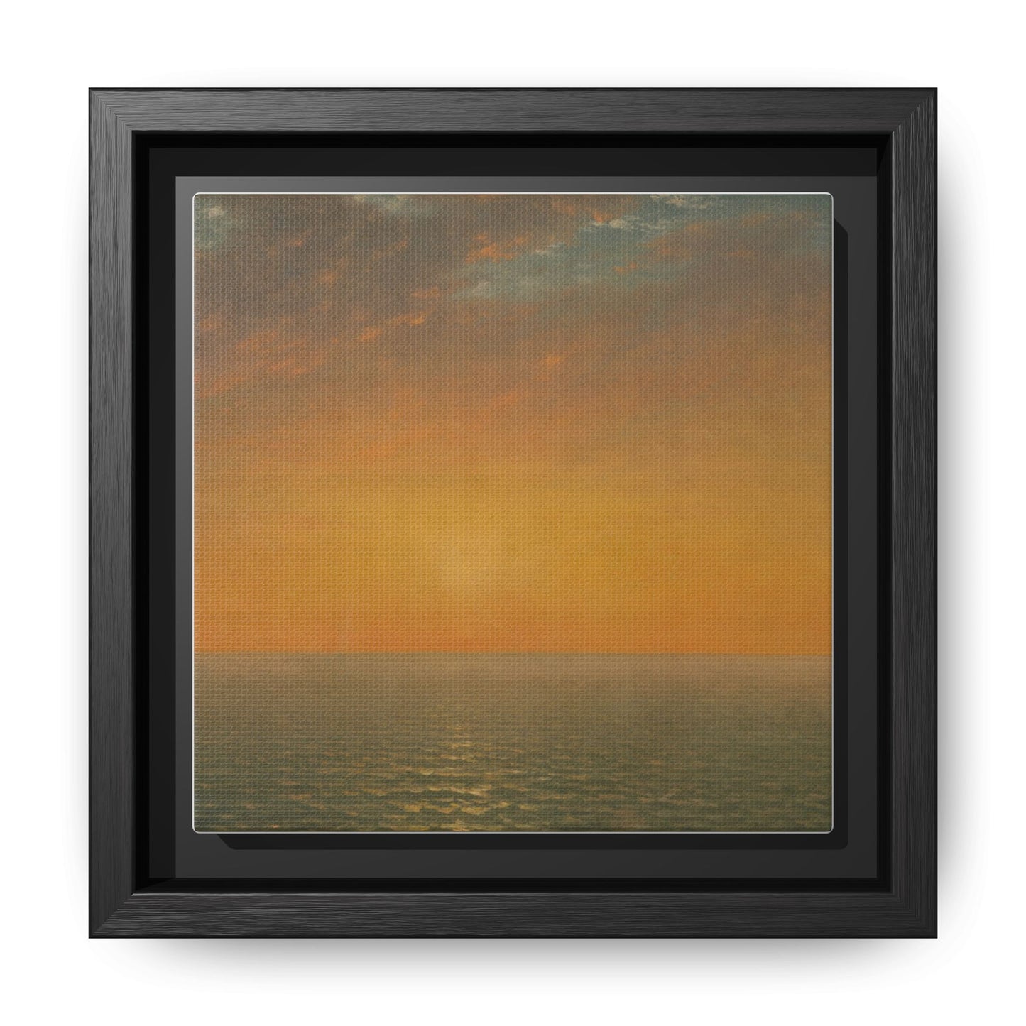 John Frederick Kensett : Sunset on the Sea (1872) - Museum Collection - Framed Canvas Print