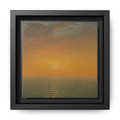 John Frederick Kensett : Sunset on the Sea (1872) - Museum Collection - Framed Canvas Print