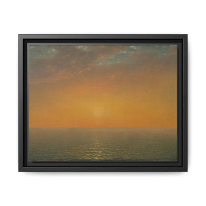 John Frederick Kensett : Sunset on the Sea (1872) - Museum Collection - Framed Canvas Print
