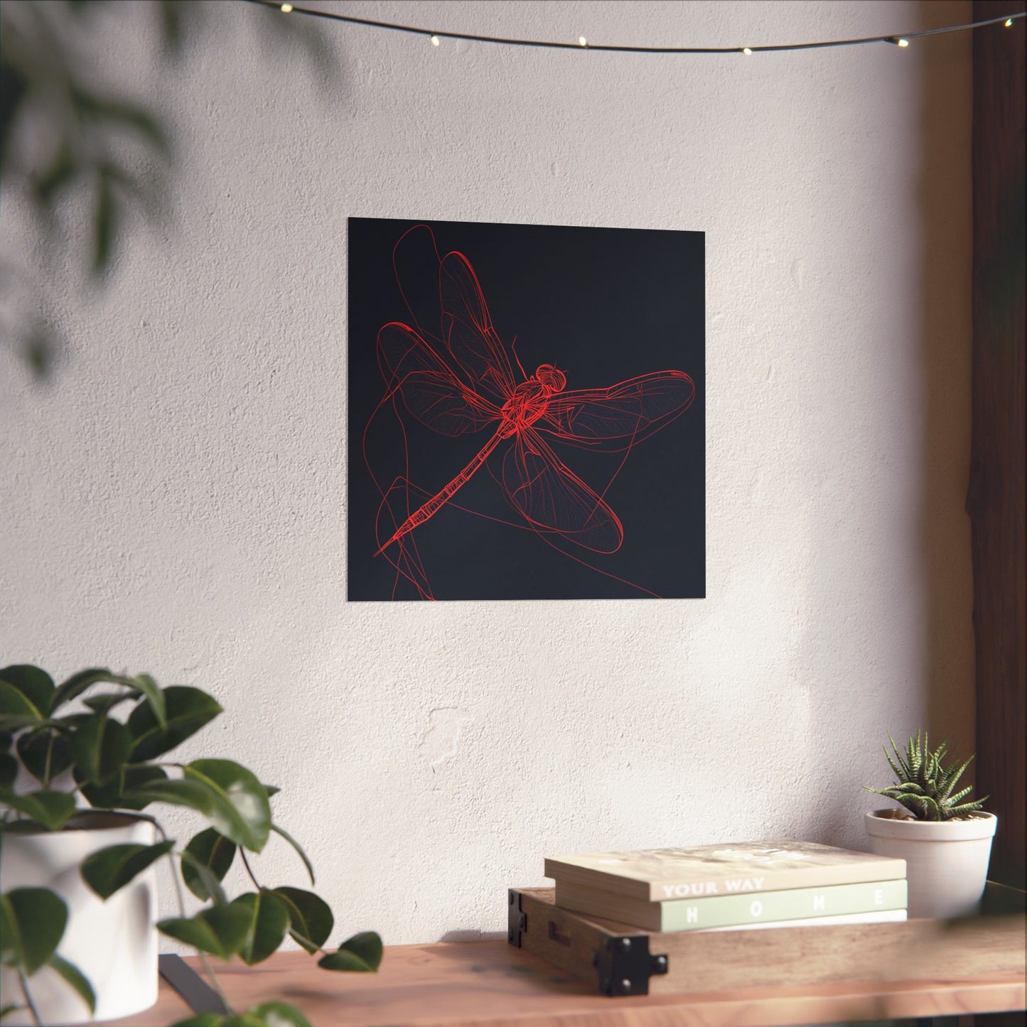 Red Dragonfly Fine Art Print -  Matte Poster – Modern Wall Art for Nature Lovers - Minimalist