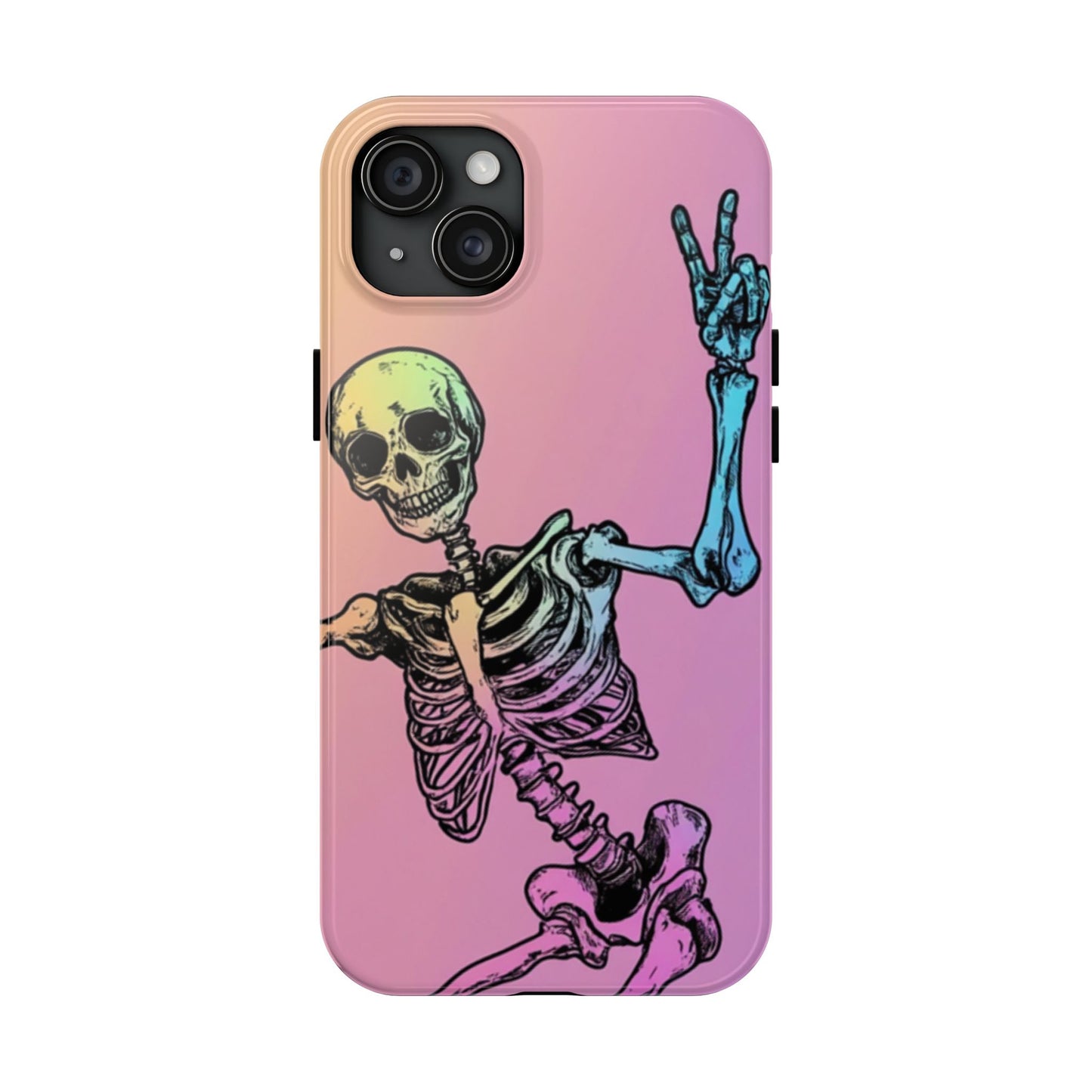 Good Vibes Only Skeleton - Hard Shell Phone Case - Tough Phone Cases - iPhone 16, iPhone 15, iPhone Pro, Samsung Galaxy S24, S23, S22