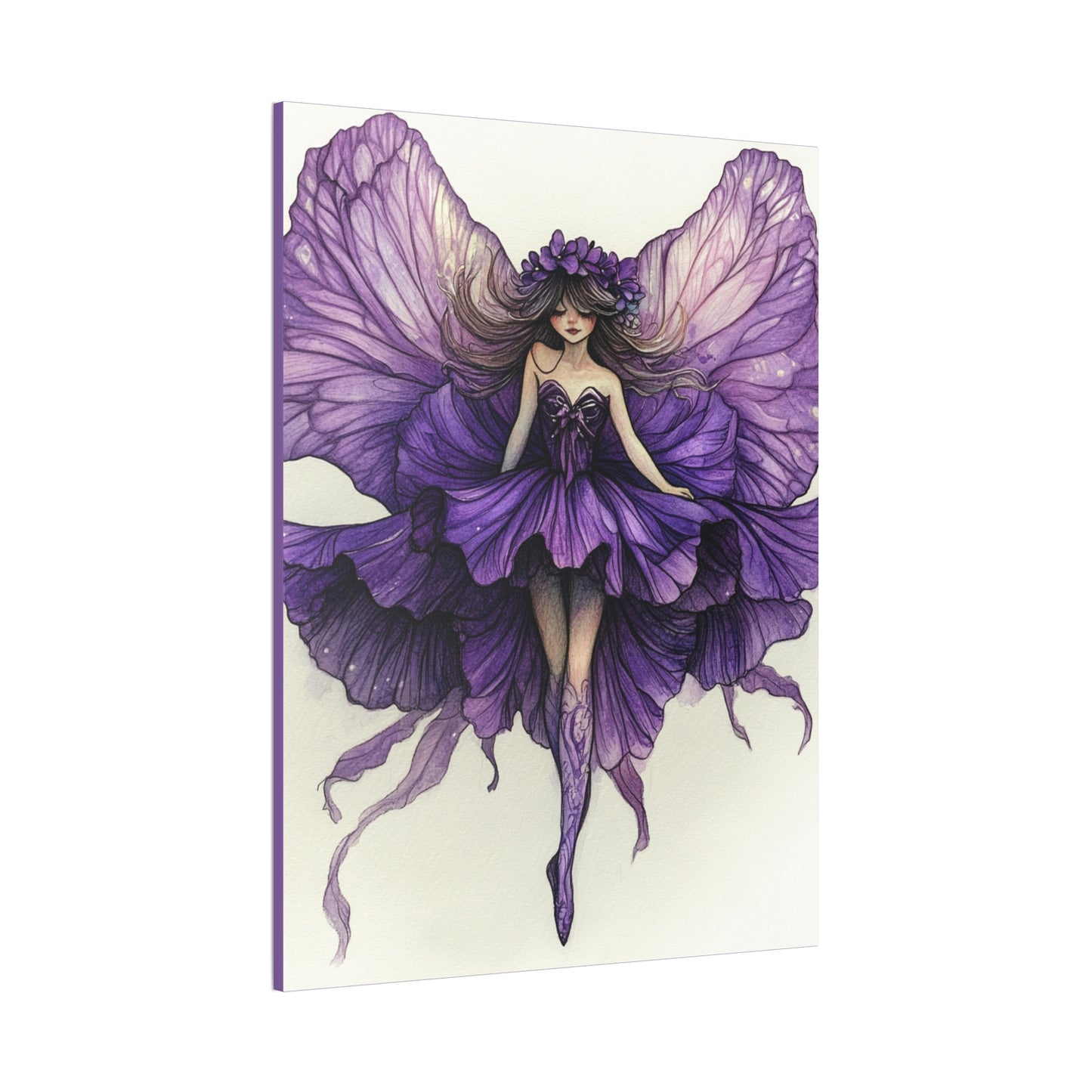 A Violet Affair - Fairies & Flowers Collection - Wall Art - on Canvas
