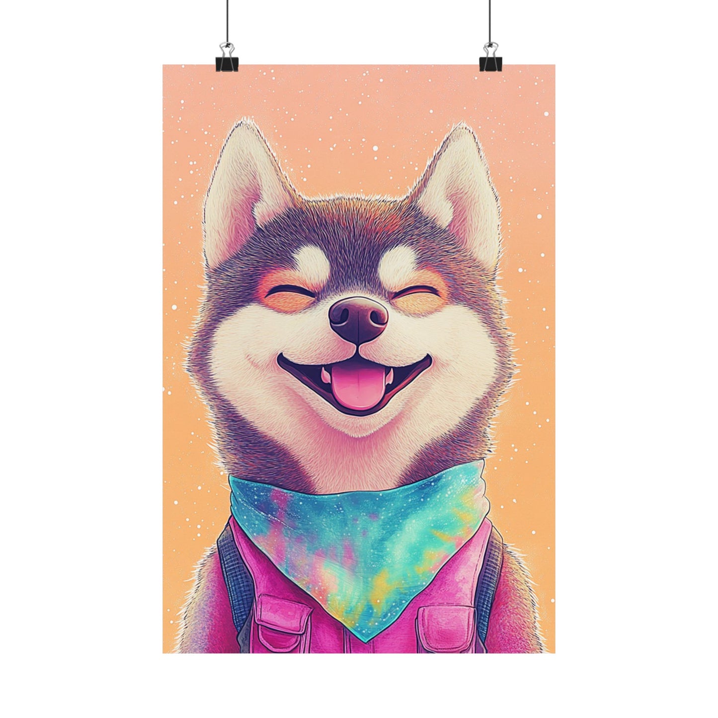 Shiba Inu So Happy - Matte Vertical Poster - Brighten Your Space with Joy - Love Dogs - Wall Art