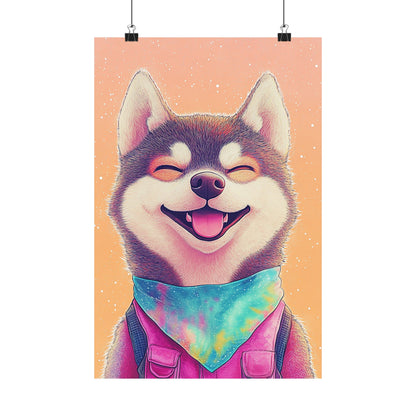 Shiba Inu So Happy - Matte Vertical Poster - Brighten Your Space with Joy - Love Dogs - Wall Art