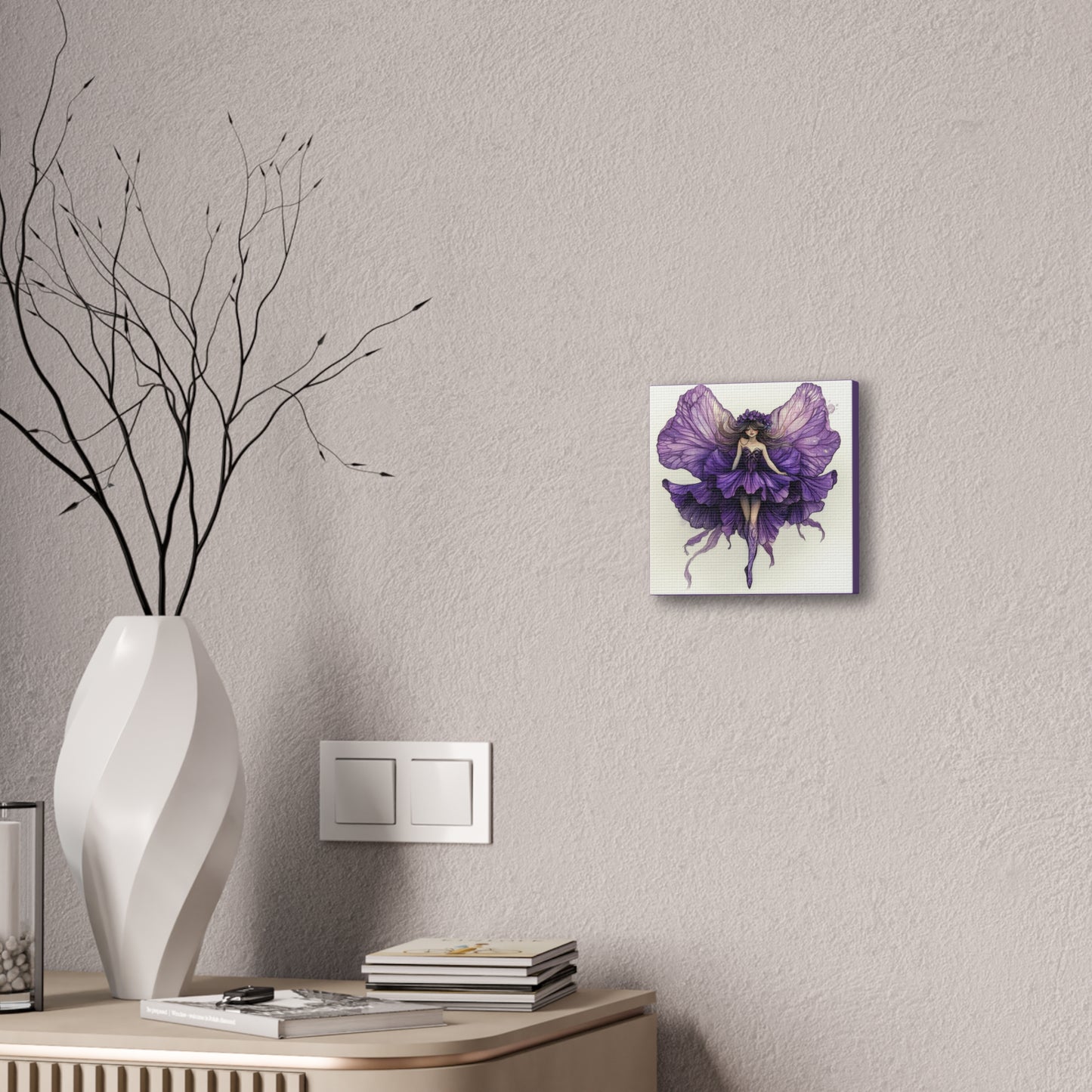 A Violet Affair - Fairies & Flowers Collection - Wall Art - on Canvas
