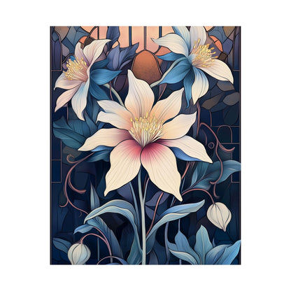 Sunlit Blossoms Fine Art Print - Floral Matte Vertical Posters - Elegant Home Décor