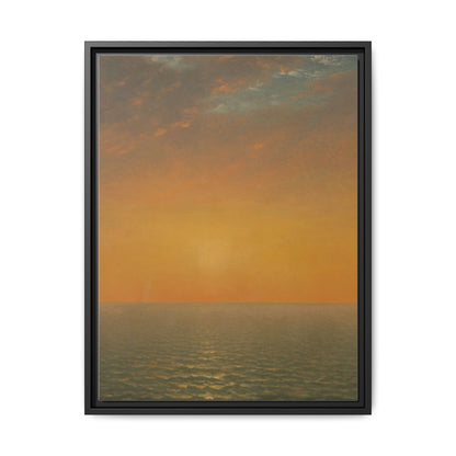 John Frederick Kensett : Sunset on the Sea (1872) - Museum Collection - Framed Canvas Print