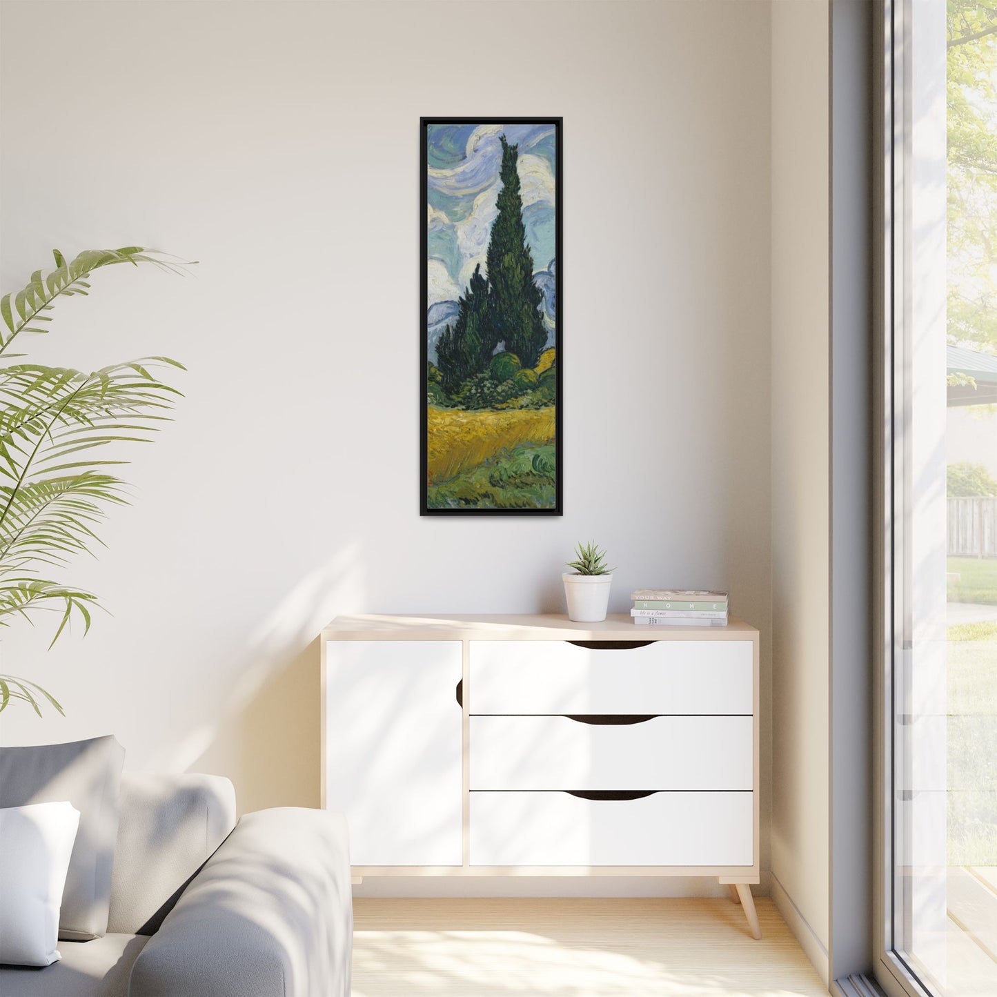 Van Gogh - Wheat Field with Cypresses - Museum Collection - Framed Canvas Print