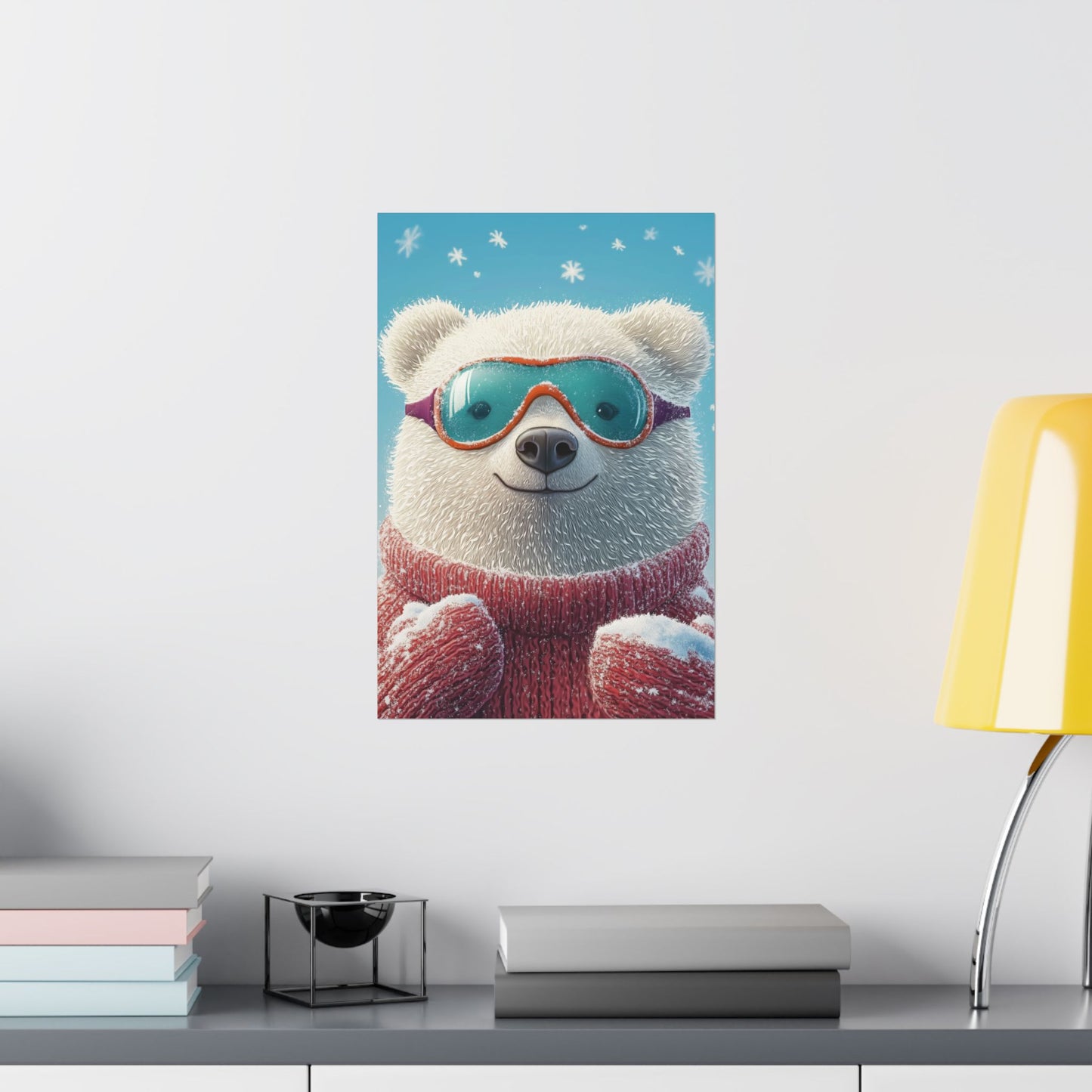 Chill Polar Bear Winter Poster - Cozy & Joyful -  Wall Art & Home Décor
