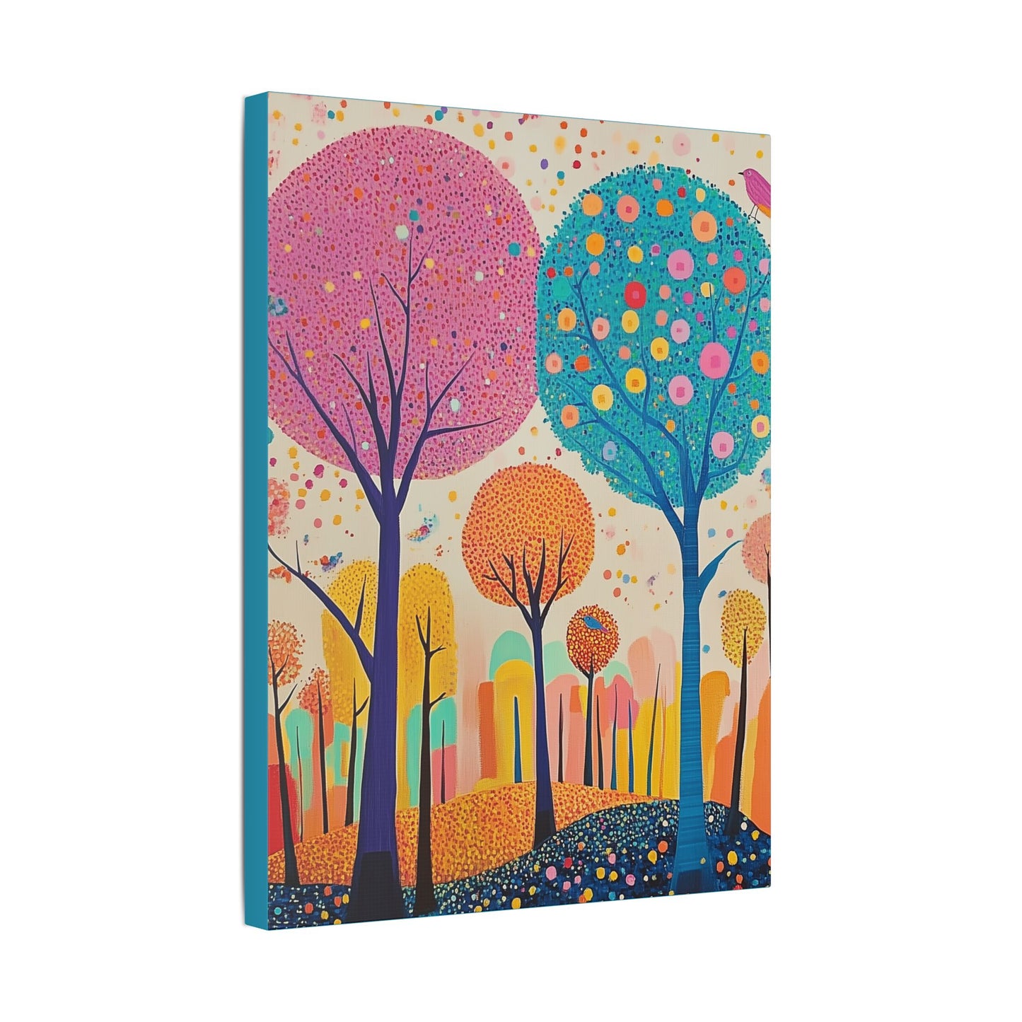 Happy Polka Dot Trees - Delight in Nature Series - Fine Art Print on Canvas