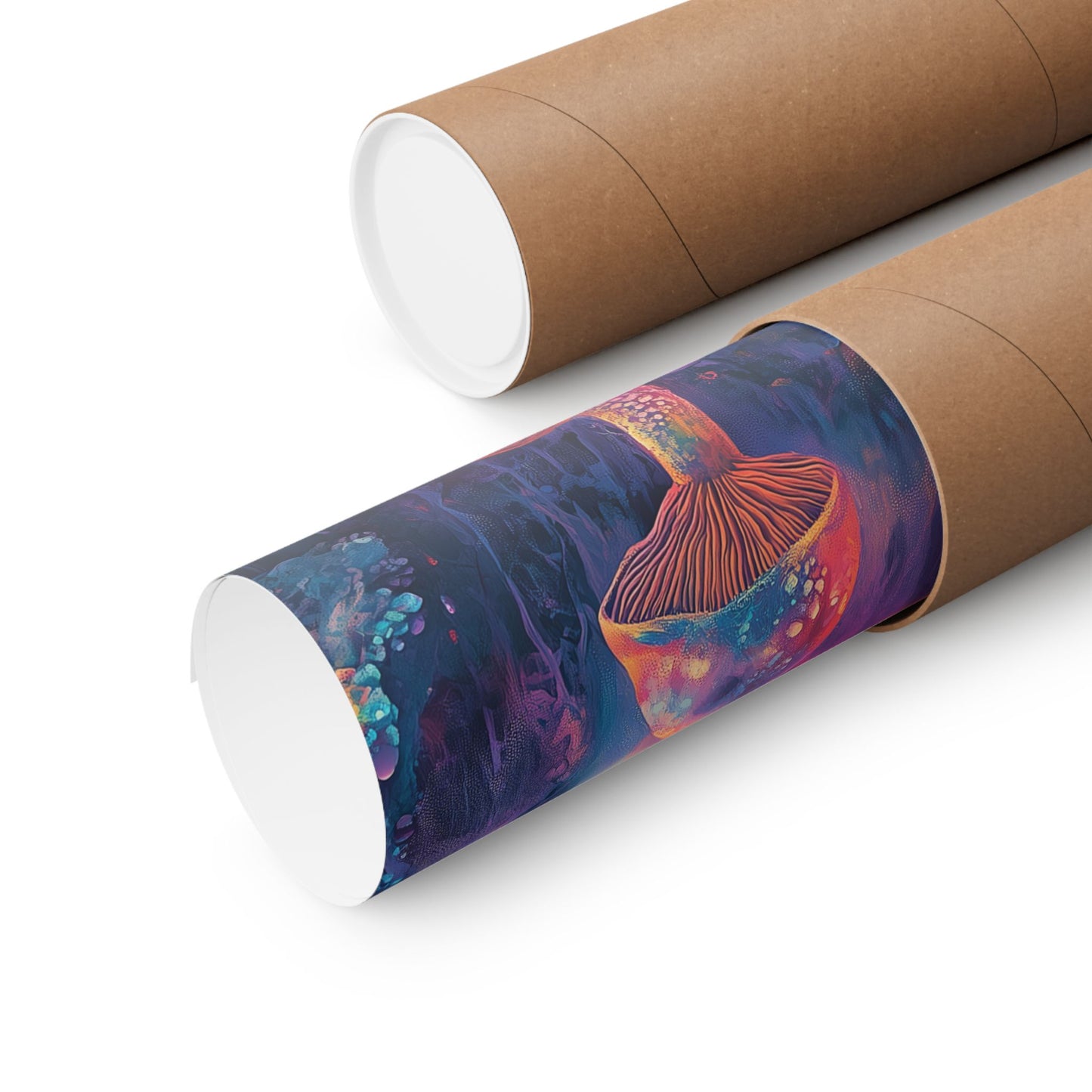 Trippy Mushrooms Poster - Psychedelic Wall Art - Vibrant Fine Art Print - Bedroom Posters - Home Décor