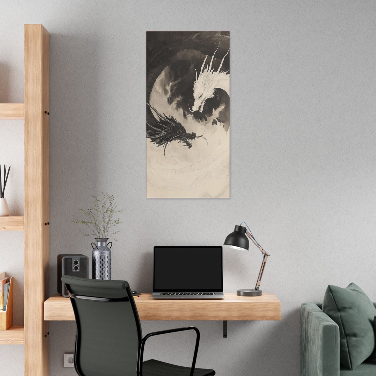 Yin & Yang - Dragon Art Collection -  Fine Art Print on Canvas