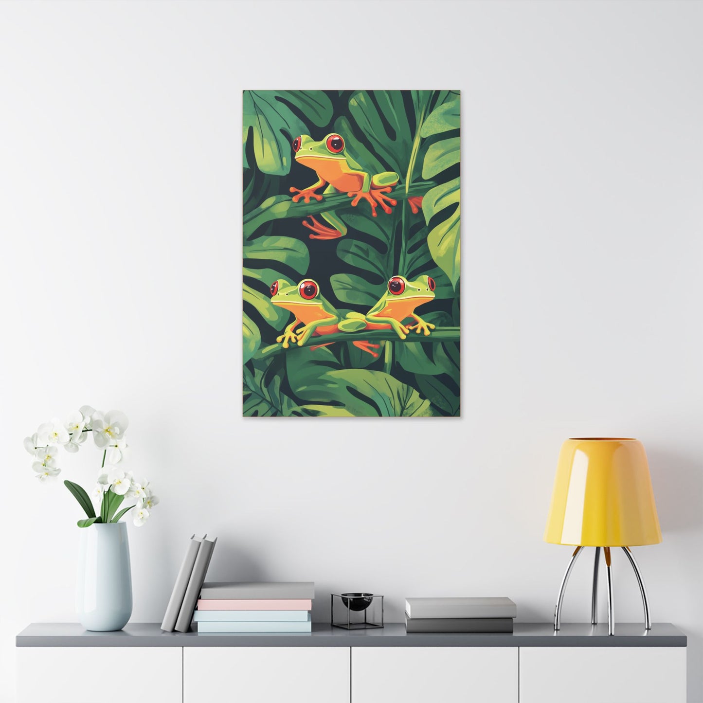 Tree Frog Trio - Garden Friends Series - Fine Art Print on Canvas