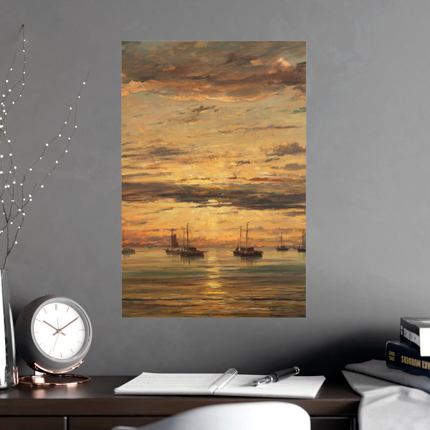 Sunset at Scheveningen - Dutch Maritime Fine Art Poster