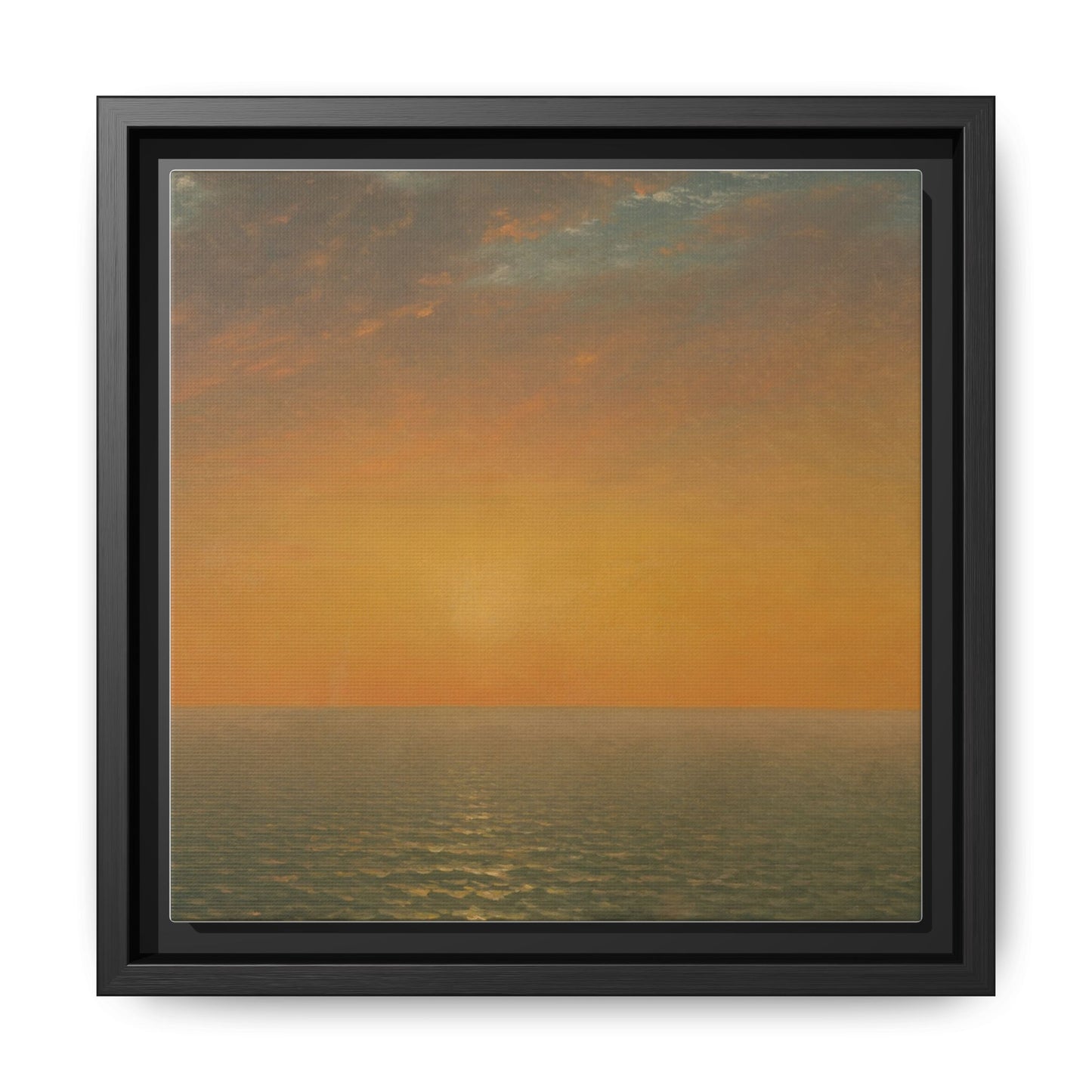 John Frederick Kensett : Sunset on the Sea (1872) - Museum Collection - Framed Canvas Print