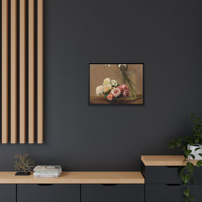 Henri Fantin-Latour : Roses and Lilies (1888) - Giclee Fine Art Print - Museum Collection Framed Canvas Print
