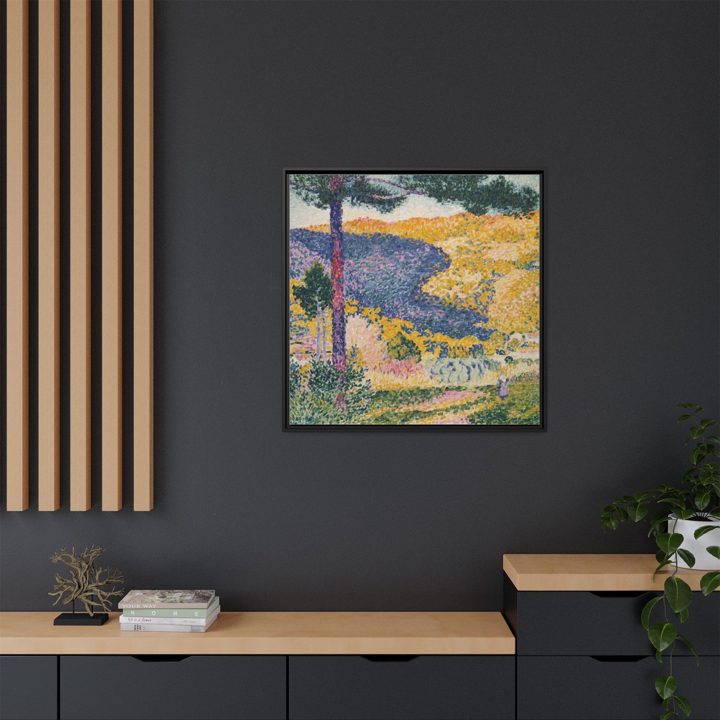 Valley with Fir Shade on the Mountain - Museum Collection - Framed Canvas Print