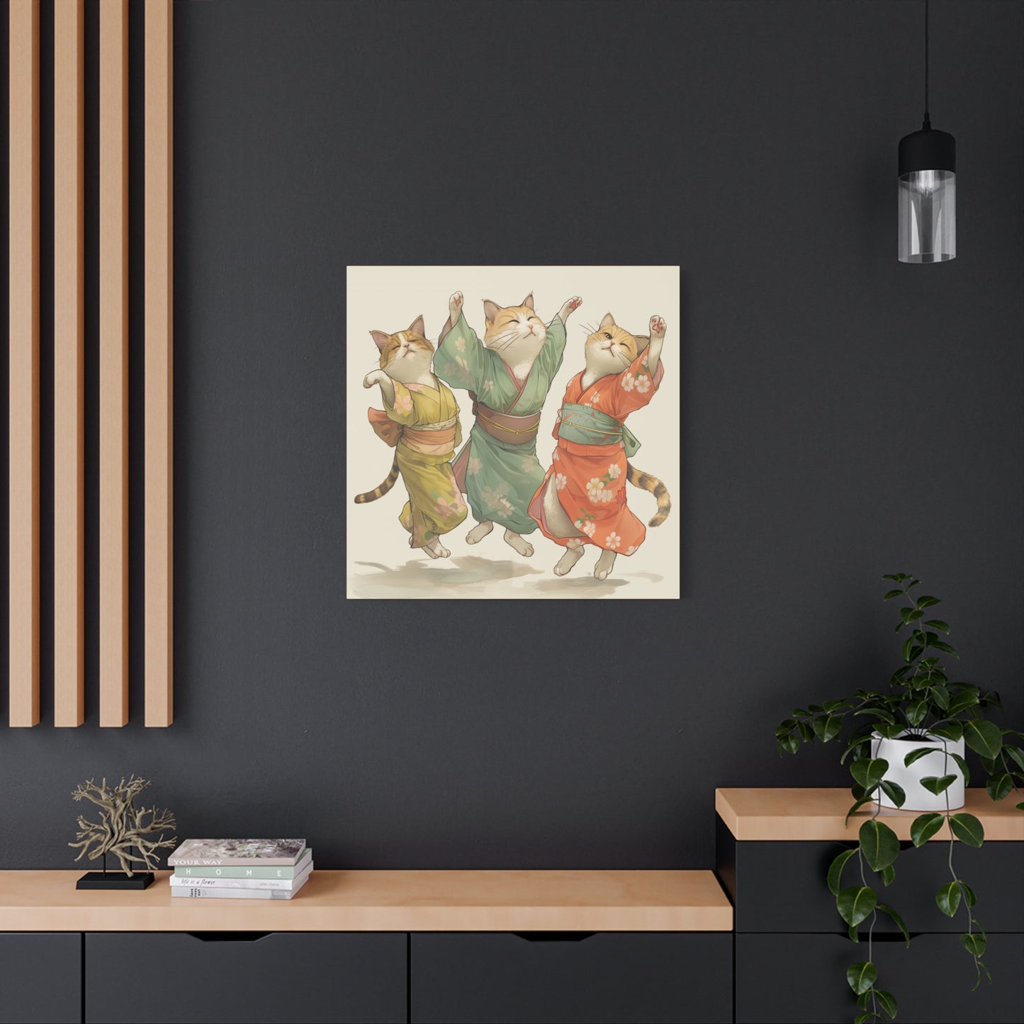 Cheery Cats Prancing - Wall Art Canvas - Home Décor