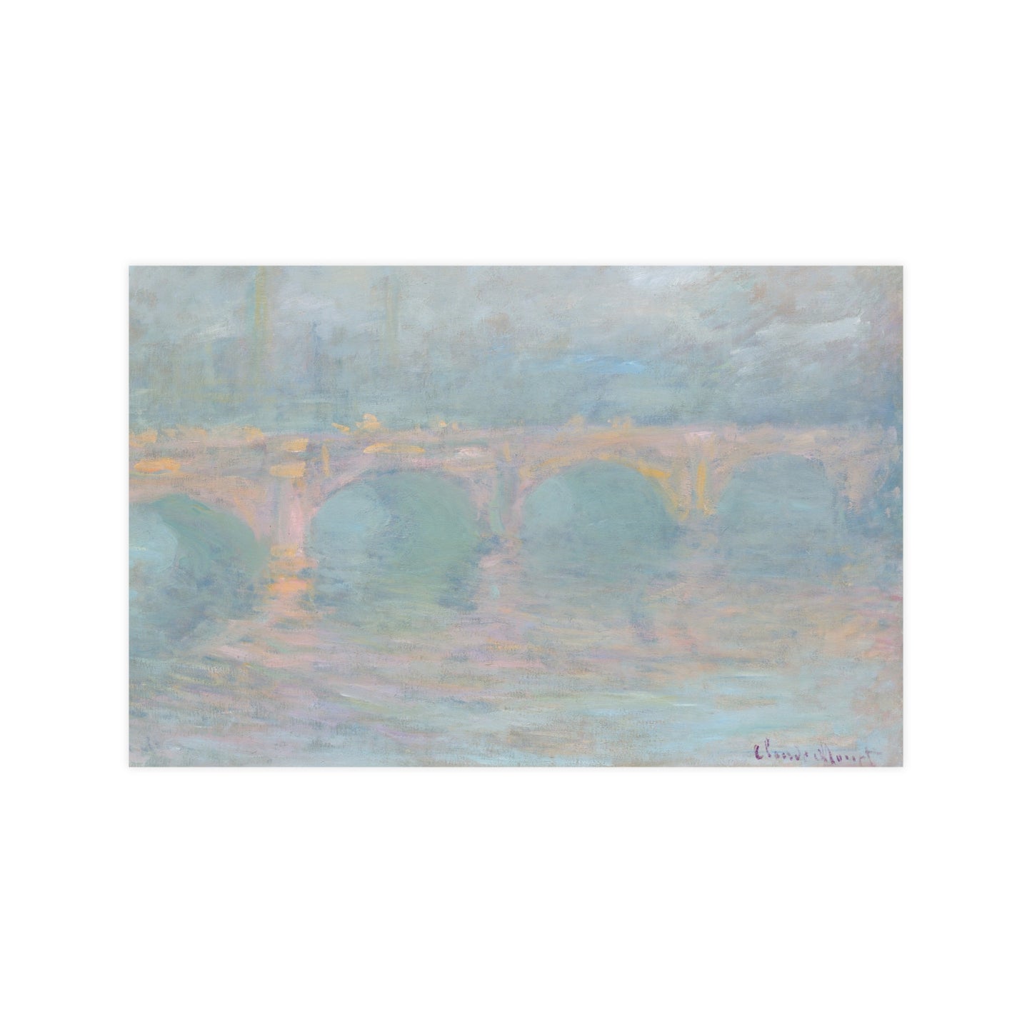Waterloo Bridge London at Sunset - Monet Fine Art Poster