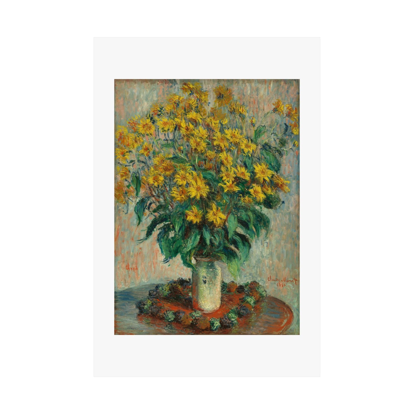 Claude Monet - Jerusalem Artichokes Painting - Fine Art Print - Vertical Poster - Floral Art Décor