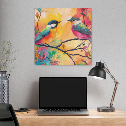 Love Birds in Paradise - Fine Art Print - Wall Art - on Canvas